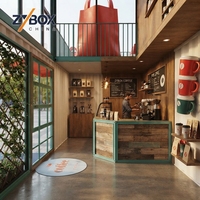 Kiosque alimentaire préfabriqué de 20 pieds avec cadre galvanisé de 3,0 mm et panneau de ciment de 30 mm, bar à café mobile isolé pour drive-thru