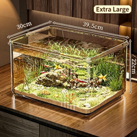 Aquarium pour poissons rouges en PET transparent ultra-blanc, plusieurs tailles, aquarium de bureau pour poissons rouges, matériau épais et durable
