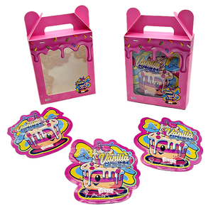 In Stock New Product Pink Cake Pattern Mylar Box and Special Shape Bag for Edibles Smell Proof With Window Box - Product Image 6