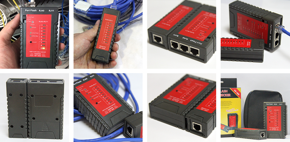 Slow/Fast Test Switch Optional RJ11 Cable Continuity Tester Port Flash Cable Checker NF-469