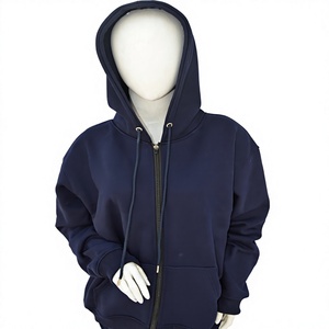 Sweat-shirt à capuche confortable pour femme en molleton bleu marine, 100% coton respirant, manches longues, décontracté, mode hiver, personnalisé - Product Image 1
