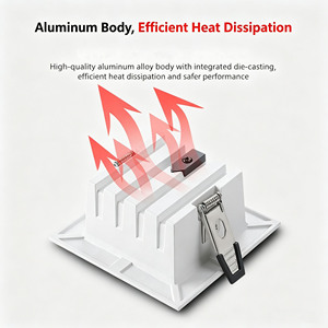 Eingelassener Quadratischer Blendfreier <span class=keywords><strong>LED</strong></span>-Downlight Aluminium <span class=keywords><strong>LED</strong></span>-Spot für Kommerzielle Innenbeleuchtung - Product Image 2