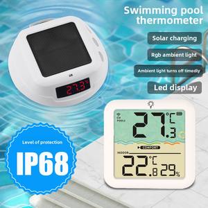 Termômetro solar de piscina flutuante com luz RGB, display digital, impermeável para spa, lagoa, aquário - Product Image 2