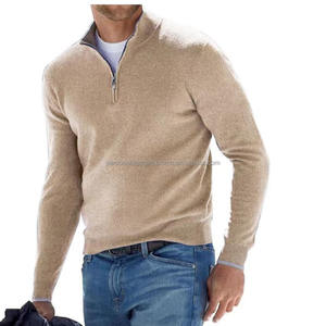 Polaire unisexe Swaters Pullover Quarter Zip Sweatshirts Col V Tops Wool Kint Sweat POLO Shirts - Product Image 4