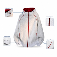 400g Gestreifter Kapuzenpullover mit Reißverschluss Baumwoll-Polyester-Mischung Locker Sitzend mit Seitentasche Lässiger Outdoor-Sweatshirt Großhandel
