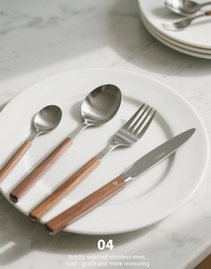 Đá Cẩm thạch-khuôn Mẫu xử lý phong cách thép không gỉ Bộ đồ ăn thiết lập cho gia đình dã ngoại ngoài trời và những dịp khác nhau bao gồm cả dĩa - Product Image 5