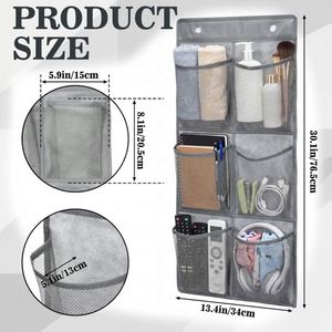 Heavy-Duty 2 <b>Hooks</b> 6 Large Mesh Pockets Hanging <b>Shoe</b> Organizer, for Closet Door & Home Storage Organizer - Product Image 3