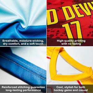 شعار مخصص وصول جديد هوكي الجليد موحدة منخفضة موك هوكي الجليد موحدة سريعة الجافة تنفس هوكي الجليد موحدة - Product Image 4