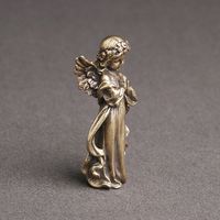 Sculpture d'ange gardien rétro en laiton, petite sculpture nordique, accessoires de décoration pour la maison, cadeaux