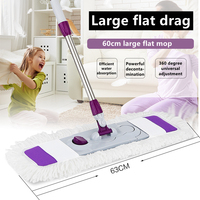 63CM Rechargeable Mop 360 Degrés Pliable De Nettoyage Magique Vadrouille Plat Microfibre Vadrouille Gros