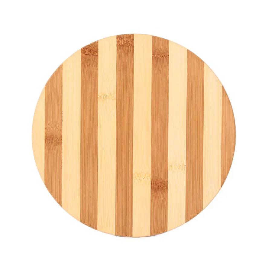 Настраиваемая большая двухсторонняя многофункциональная Толстая круглая бамбуковая деревянная разделочная доска