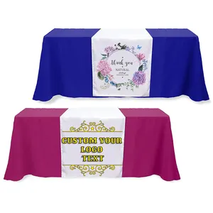 Chemin de table en satin pour fêtes de mariage personnalisé, nappes pour événements de salons commerciaux pour tables de décoration