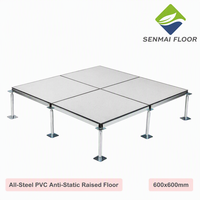 Plancher surélevé antistatique en acier et PVC anti-corrosion, panneau de plancher d'accès ESD à haute capacité de charge pour salle de centre de données SENMAI