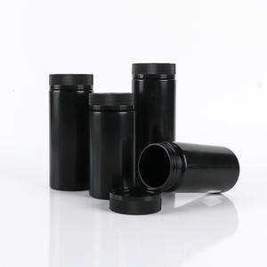 Wide Mouth Black HDPE Jar 100ml 150ml 200ml for Protein Powder <b>Vitamins</b> Pills Custom Color Screw Cap Container - Product Image 2