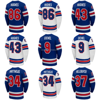 Jersey Hoki Es AS 2026 Bordir Seragam Tim Nasional # 19 Matthew Tkachuk # 43 Quinn Hughes # 34 Auston Matthews