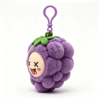 Pendentif en peluche raisin en PVC personnalisable, motif dessin animé, pour sac à dos - Poupée en peluche à collectionner