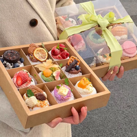 Boîtes à pâtisserie blanches avec fenêtre et ruban |   Emballage compartimenté à 4/6/9 compartiments pour biscuits, chocolats et friandises (lot de 5)