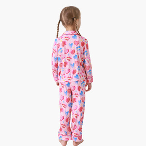 Ensembles de vêtements pour bébés et enfants personnalisés en gros, pyjamas imprimés pour filles, vêtements de nuit pour enfants, ensemble de pyjamas en bambou mignon - Product Image 3