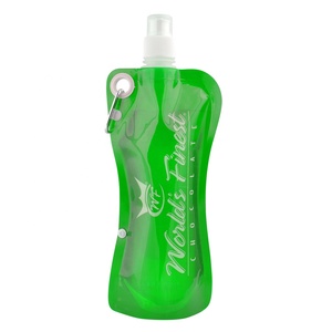 Eco Friendly BPA-free Collapsible <strong>Football</strong> <strong>Water</strong> <strong>Bottle</strong> 500ml Durable Drinking Plastic Foldable Bag with Custom Logo Printing - Product Image 3