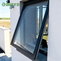 Ventana Abatible de Aluminio con Recubrimiento en Polvo de Color Personalizado, Vidrio Insonorizado para Proyectos de Construcción Residencial