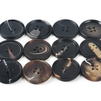 Boutons en résine imitation corne de bœuf, motif rétro noir, taille personnalisée, pour costume, trench-coat