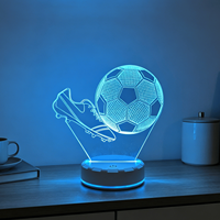 Lampe de nuit en cristal 3D OEM/ODM avec télécommande, contrôle tactile, LED, pour la maison, motif sportif créatif, lumière colorée
