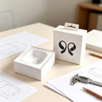 Caja de Auriculares con Logotipo Personalizado, Empaque para Auriculares TWS con Bandeja Interna, Caja de Lujo para Auriculares Inalámbricos, Entrega Rápida