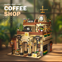 2987pcs Koleksi Model Konstruksi Mainan Set Permainan Kreatif Kota Jalan Modern Kafe Rumah Toko Kopi Blok Bangunan Remaja