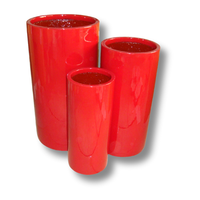 Lot de 3 pots de jardin en ciment, style nordique, finition émaillée, écologiques, légers, durables, toutes saisons, excellent rapport qualité-prix