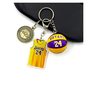 Móc Khóa Bóng Rổ Nhựa Mini Tùy Chỉnh 2022 Áo Đấu Cho Người Lớn Áo Thi Đấu Kobe James Logo Câu Lạc Bộ Bóng Rổ 3 Trong 1 Khóa 3D