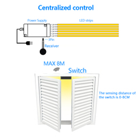 Contrôle centralisé rechargeable sans fil 12V 24V Double Portes Interrupteur Ir Motion Cabinet 2 Door Sensor Switch Smart Door Sensor