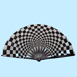 Custom Printed Logo 13\" <b>Large</b> Bamboo Folding Hand <b>Fan</b> Folk Art Style Music Party Decoration 33cm Painted Patterned Craft - Product Image 3