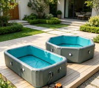 Jacuzzi gonflable géant en PVC/DWF pliable et durable pour jardin, avec poignées, pour la détente en extérieur