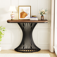 Table d'entrée industrielle Tribesigns moderne, 100 cm, marron et noir, pour entrée, salon, couloir