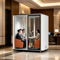 Cabine de bureau insonorisée mobile moderne, pod de réunion acoustique pour l'intimité, cabine de discussion silencieuse anti-bruit pour bureau à aire ouverte