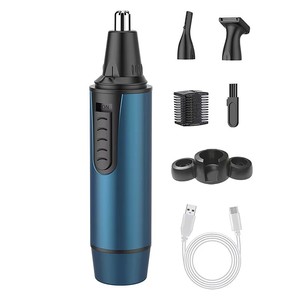 3 in 1 indolore naso sopracciglio orecchio Trimmer con lame <span class=keywords><strong>a</strong></span> doppio bordo impermeabile in acciaio inox ricarica USB - Product Image 4