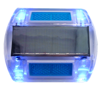 Réflecteur solaire économique pour route, type œil de chat, avec LED active et réflexion passive, en matériau PC, pour voies cyclables et trottoirs
