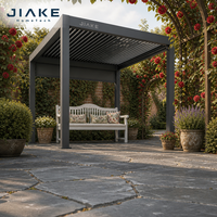 Pergola bioclimatique Jiake 6063-T5 avec toit à lames orientables rétractables pour villa moderne, terrasse, patio, jardin, pavillon, utilisation extérieure