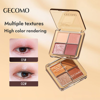Haute Qualité Quatre Couleurs Mat Fine Glitter Highlight Palette De Fard À Paupières Finition Fine Scintillante Texture Lisse Ombre À Paupières