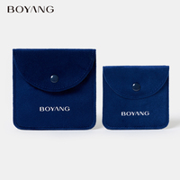 Pochette de rangement en velours pour bijoux, avec logo personnalisé Boyang, pour collier, pendentif, bague, bracelet, enveloppe, bouton