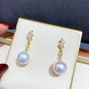 Accesorios de Plata S925 para DIY, Bandeja Vacía para Perlas con Cuentas Redondas de 8-12 mm, Joyería de Plata Simple, Pendientes Modelo 22042 - Product Image 2