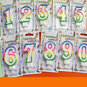 Đầy Màu Sắc Hạnh Phúc Số Sinh Nhật Nến Bánh Trang Trí Nguồn Cung Cấp Đám Cưới Đảng Paraffin Sáp Nến May Mắn Bán Buôn - Product Image 2