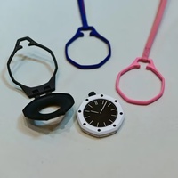 Montre de poche mécanique personnalisée en gros, dernière mode, bracelet en silicone, unisexe, cadran imprimé 3D, forme polygone lumineuse