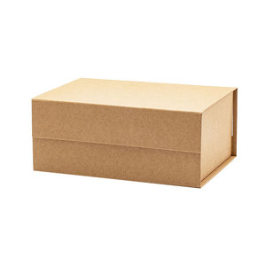 Wholesale A5 deep brown kraft paper gift hamper boxes with magnetic lid