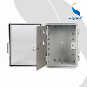 SAIPWELL <span class=keywords><strong>IP66</strong></span> نيما 4X للماء صندوق كهربائي مع المفصلي الأوسط الباب و مشبك مخصص واضح غطاء PC البلاستيك الإسكان