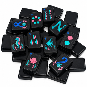 Elegantes Fichas de Mahjong Acrílicas, 160 Piezas, Grabado de Cuatro Capas, Juego Completo de Mahjong Americano para Noche de Damas - Product Image 3