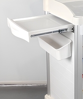 Chariot d'urgence médical hospitalier multicolore à 5 tiroirs, en plastique durable et léger, chariot de soins infirmiers, boîte à objets tranchants 3L, poteau IV, USI