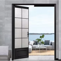 Porte coulissante pliante en verre moderne pour cuisine, salle de bain, toilettes, balcon avec verre trempé, verre cannelé