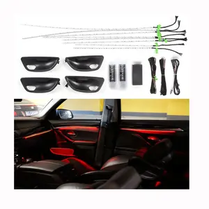 CIC NBT lampu suasana pintu Interior mobil, Kit lampu suasana 9 warna F10 F11 F18 untuk BMW 5 Series F10 F11 2010-2017