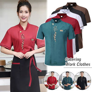 Haut <span class=keywords><strong>de</strong></span> serveuse unisexe à manches courtes, chemise <span class=keywords><strong>de</strong></span> restaurant, pantalon, polyester/coton, jupe <span class=keywords><strong>de</strong></span> chef, uniforme d'hôtel, impression numérique, ménage - Product Image 4